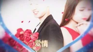 唯美心形花瓣浪漫婚礼展示视频的预览图